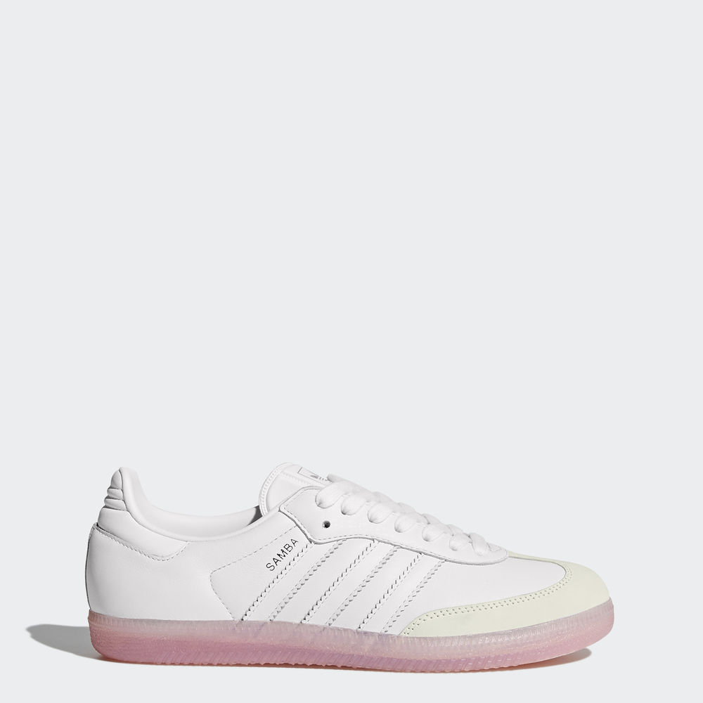 Adidas Samba - Originals γυναικεια - Ασπρα/Ασπρα/Ροζ,Μέγεθος: EU 36 – 54 2/3 (671APQVU)